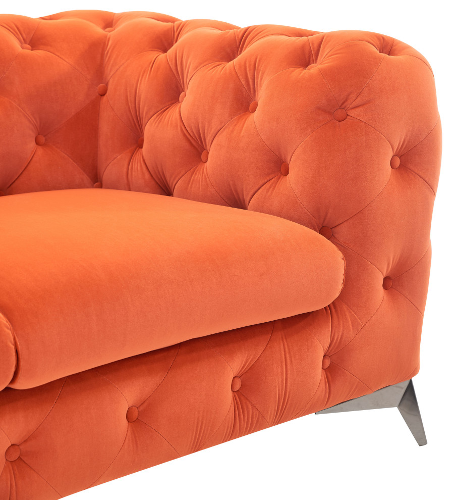 Divani Casa Delilah Modern Orange Fabric Sofa Set   Midcentury   Living Room Furniture Sets   by Vig Furniture Inc.  Houzz