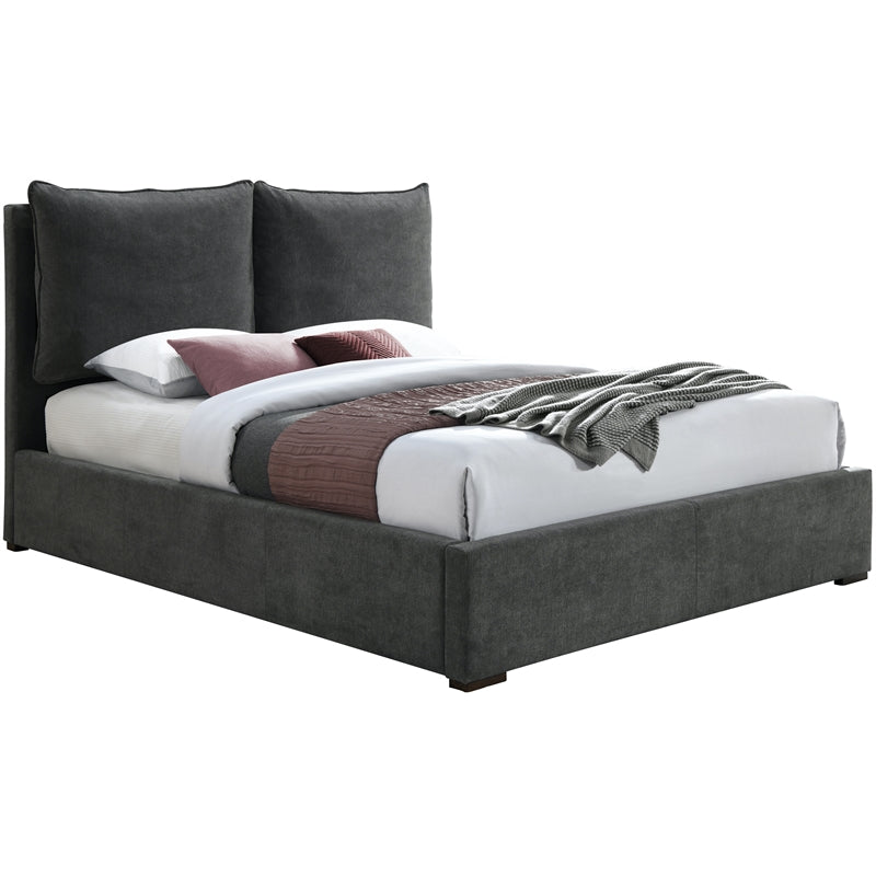 Meridian Furniture Misha Pepper Black Polyester Fabric Queen Bed