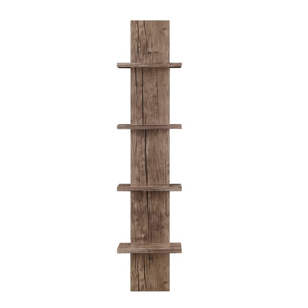 X 9 quot Utility 4 tier Column Spine Shelf Dark Brown Danya B