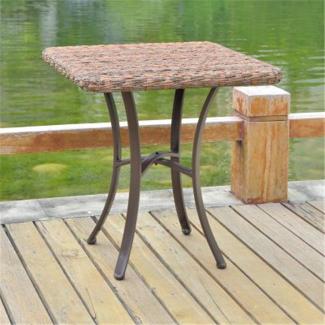 Ibiza 28inch Resin Wicker Aluminum Bistro Table  Crowdfused