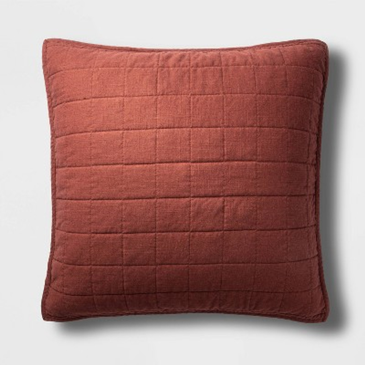 Euro Heavyweight Linen Blend Quilt Pillow Sham Dark Clay - Casaluna™