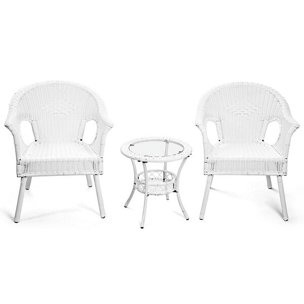 Cozywor 3Piece Outdoor Wicker Patio Bistro Chair Set