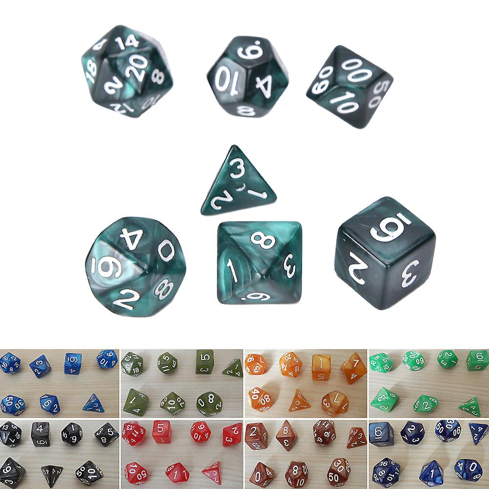 Born Pretty 7pcs/set Dnd Dice Polyhedral Dice Mtg Rpg Board Games Mixed Color Dice D4-d20 Multifaceted Dice Entertainment Game Accessories