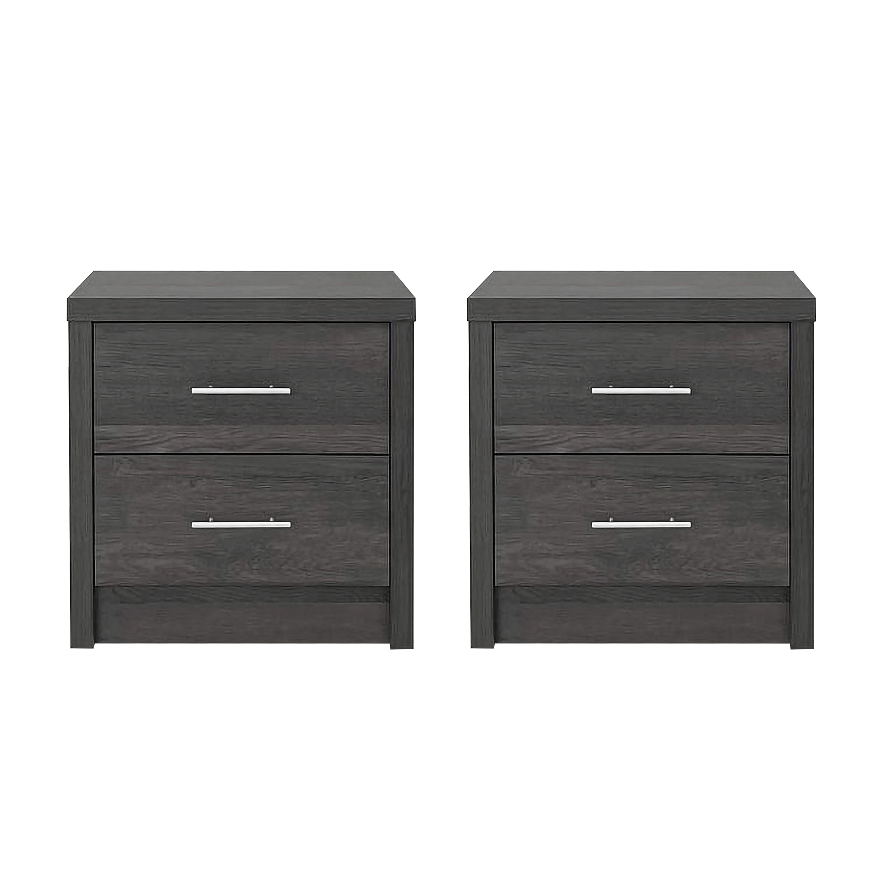 Marlette Modern 2 Drawer Nightstands, Set of 2