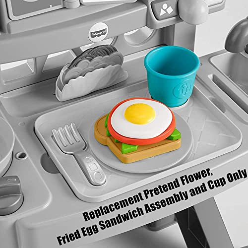 Replacement Parts for Fisher-Price Laugh and Learn Grow-The-Fun Garden to Kitchen - GJW91 ~ Replacement Fried Egg Sandwich, Flower and Cup