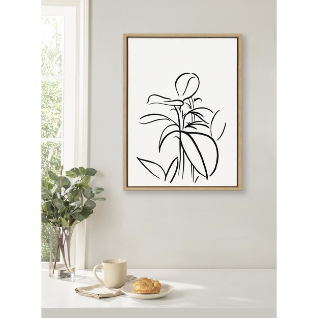 Kate And Laurel Sylvie Botanical Sketch Print No 1 Framed Canvas By The Creative Bunch Studio