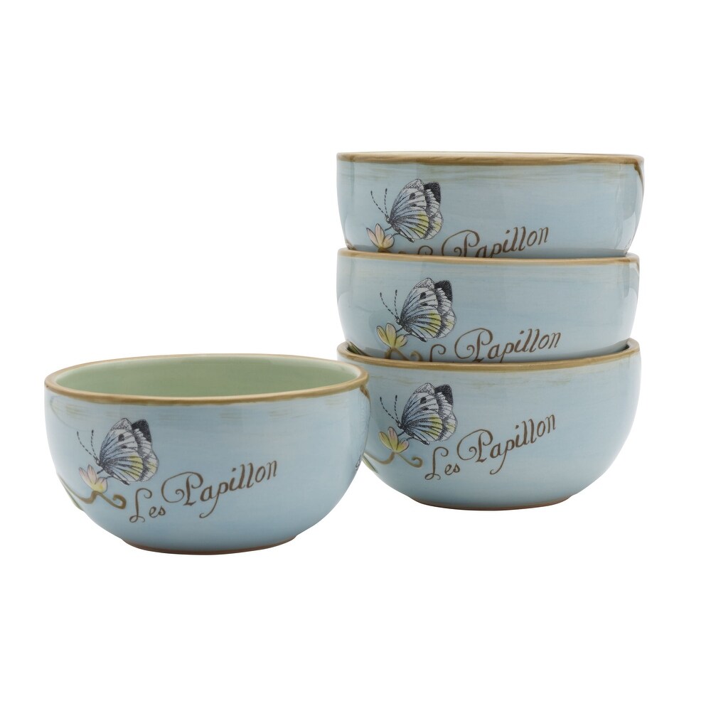 Fitz and Floyd Toulouse Small Bowls  Set of 4  Blue