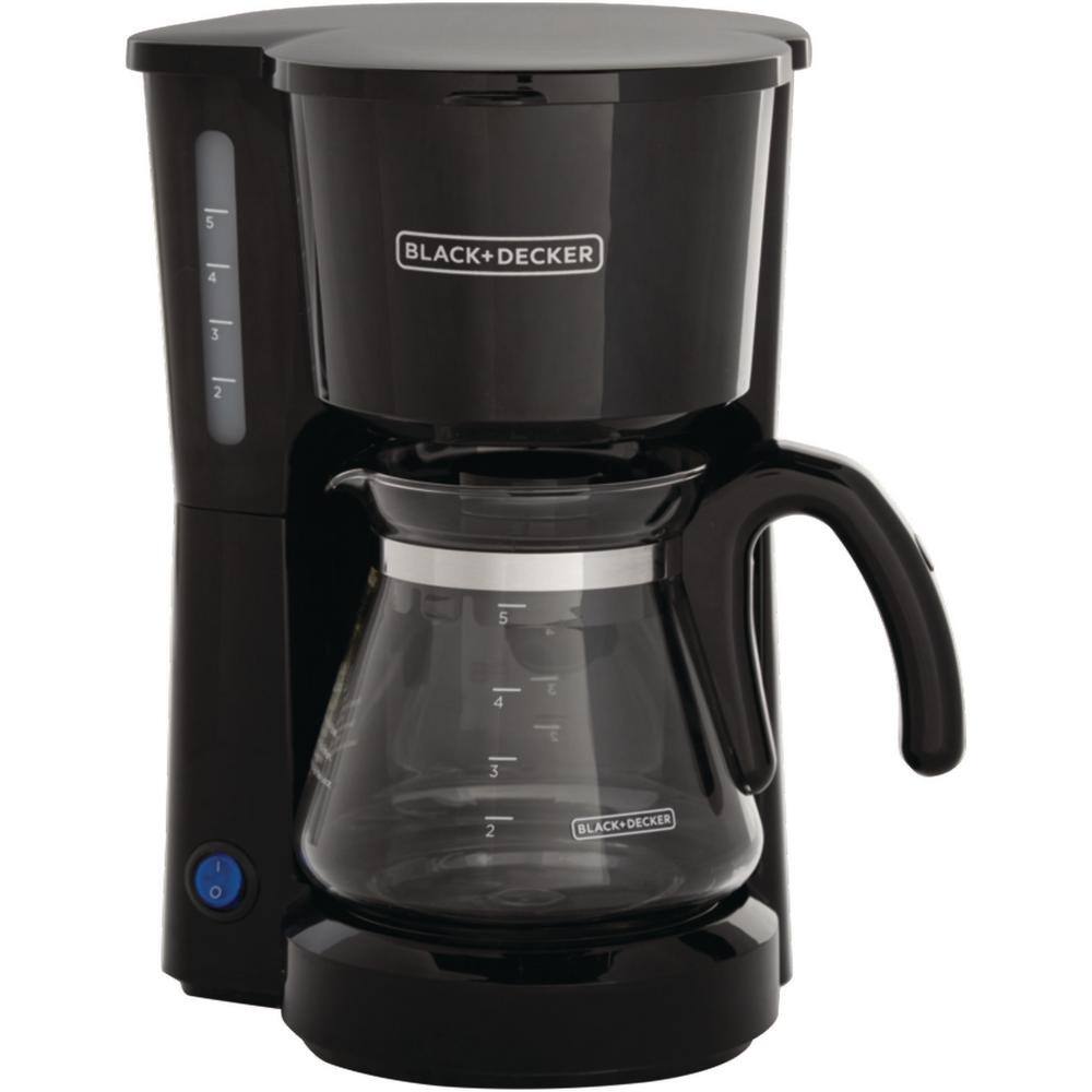 BLACK+DECKER 4-in-1 5-Cup Black Drip Coffee Maker CM0700B