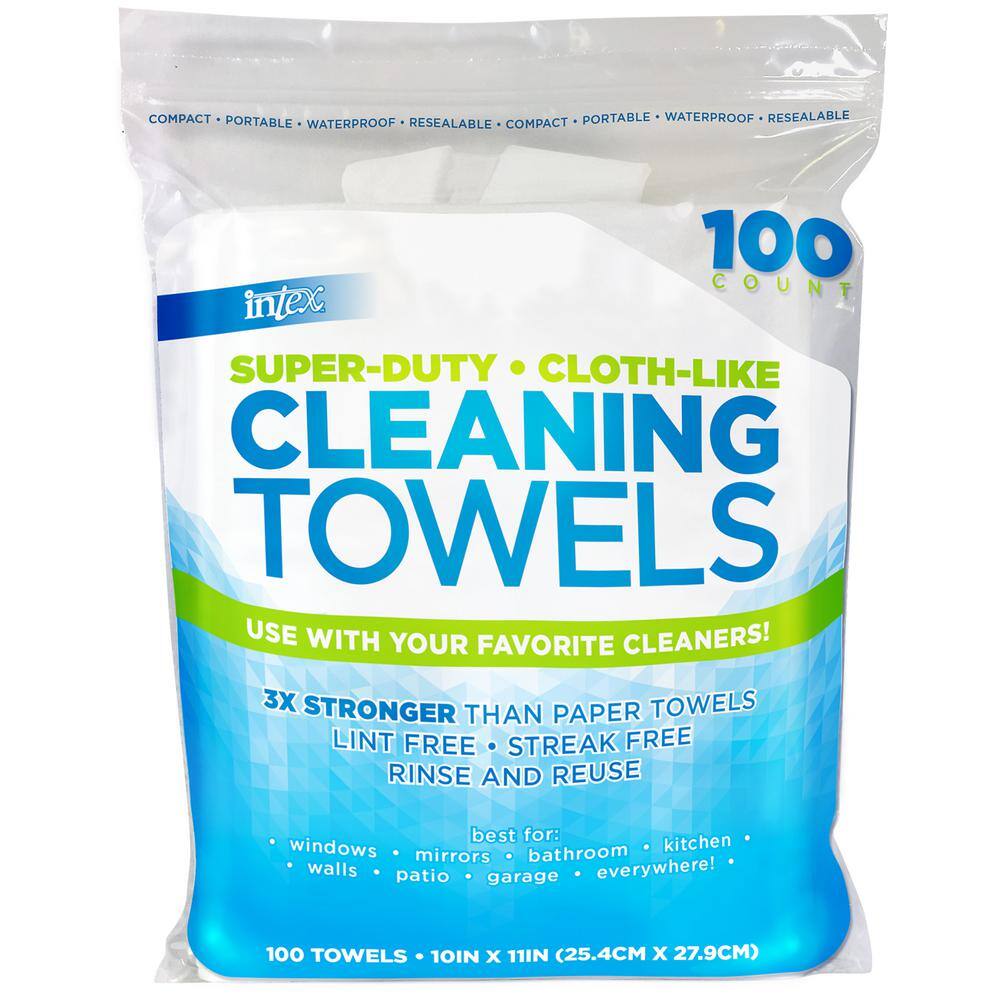 INTEX 10 in. x 11 in. Cloth-Like Cleaning Towels (100-count) NW-00151-W