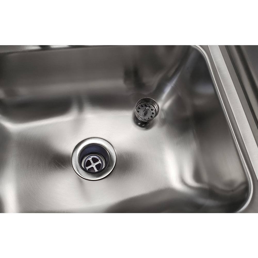 AMGOOD 17 in. x 15 in. Commercial Stainless Steel Wall Mounted Hand Sink with Side Splash and Gooseneck Faucet. NSF Certified HAND-SINK HS-17SS