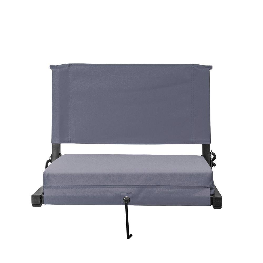 American Furniture Classics Extra Large Canvas Stadium Chair in Gray with 3 in. Foam Padded Seat STADGYXL