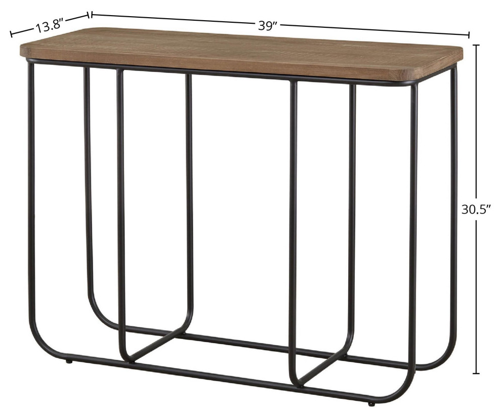 Preston Console  Brown   Industrial   Console Tables   by LH Imports  Houzz