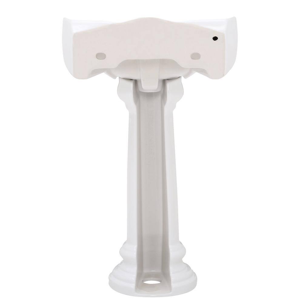 Pegasus Vicki 22 in. Pedestal Combo Bathroom Round Vessel Sink in White 3-654WH