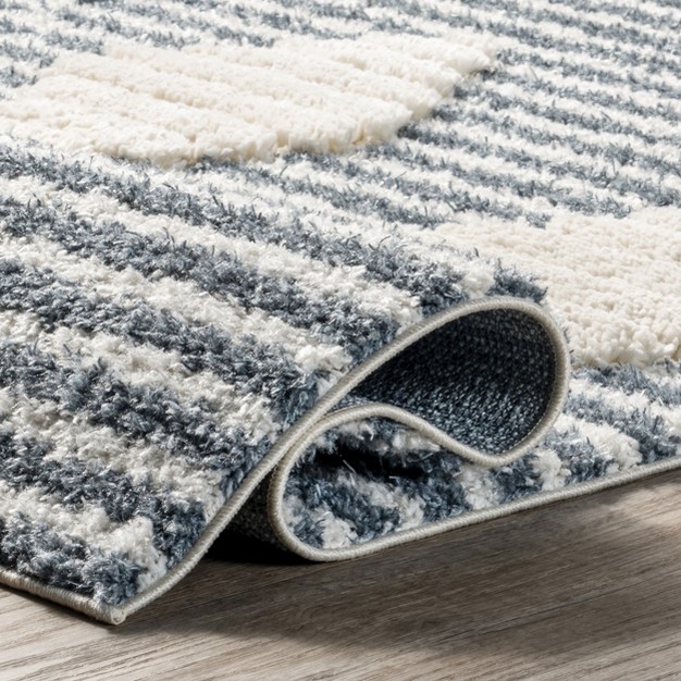 Nuloom Rhylan Diamond Striped Shag Area Rug