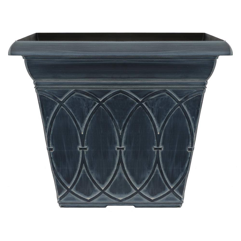 PRIVATE BRAND UNBRANDED 14.5 in. Durham Chalk Wash Plastic Square Planter SD1883H