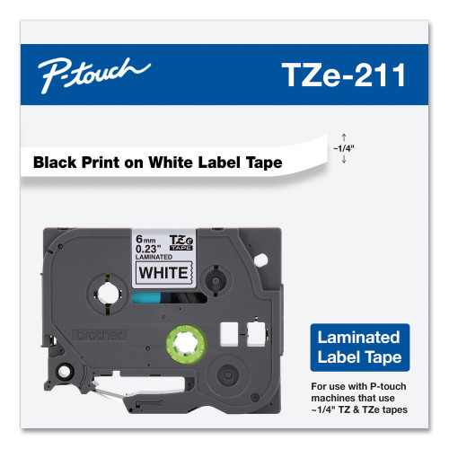 Brother TZe Standard Adhesive Laminated Labeling Tape， 0.23