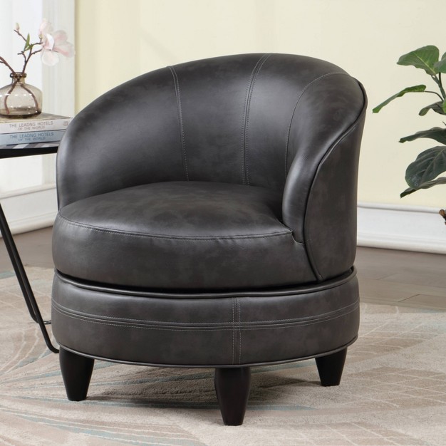 Sophia Faux Leather Accent Chair Gray Steve Silver Co