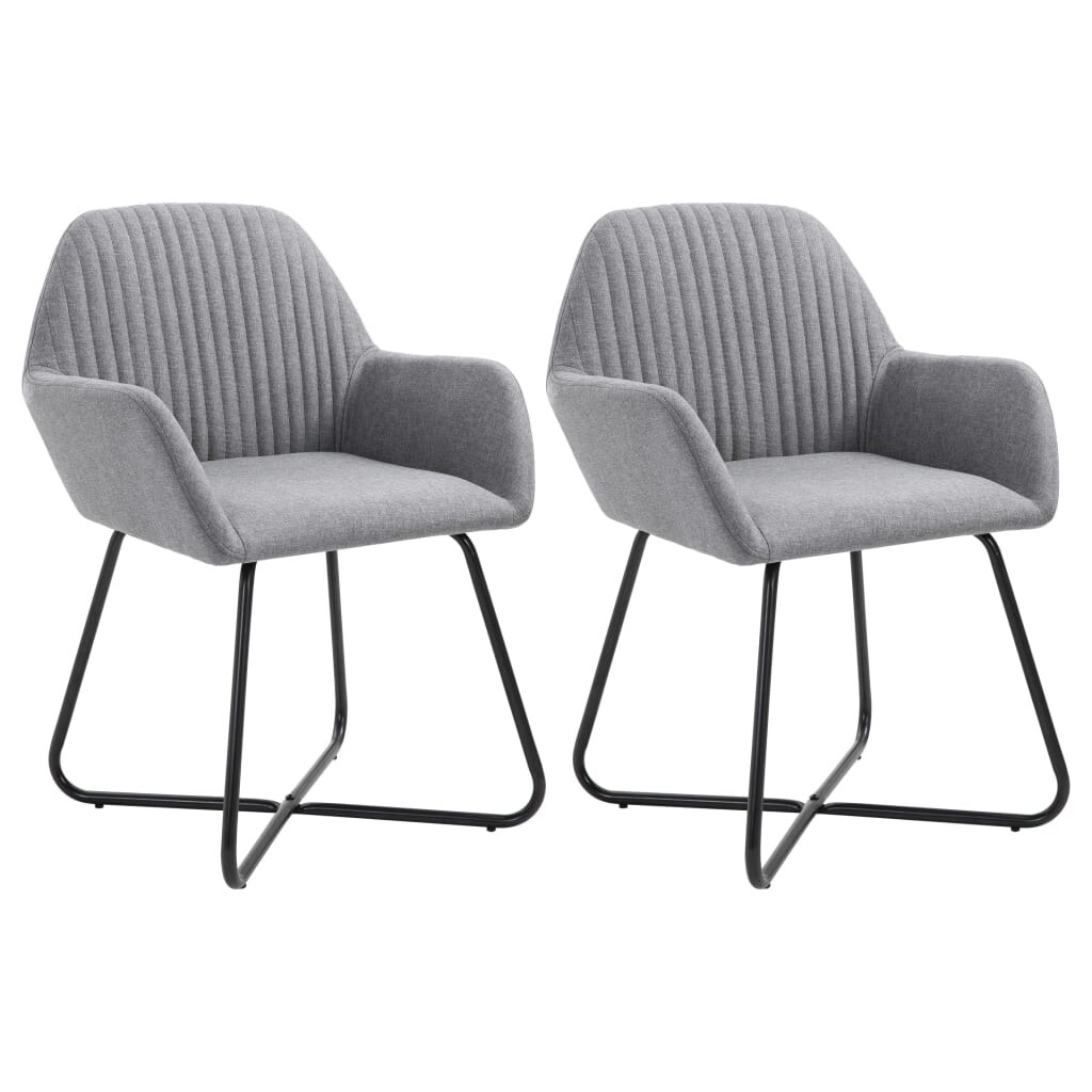 Dining Chairs 2 pcs Light Gray Fabric