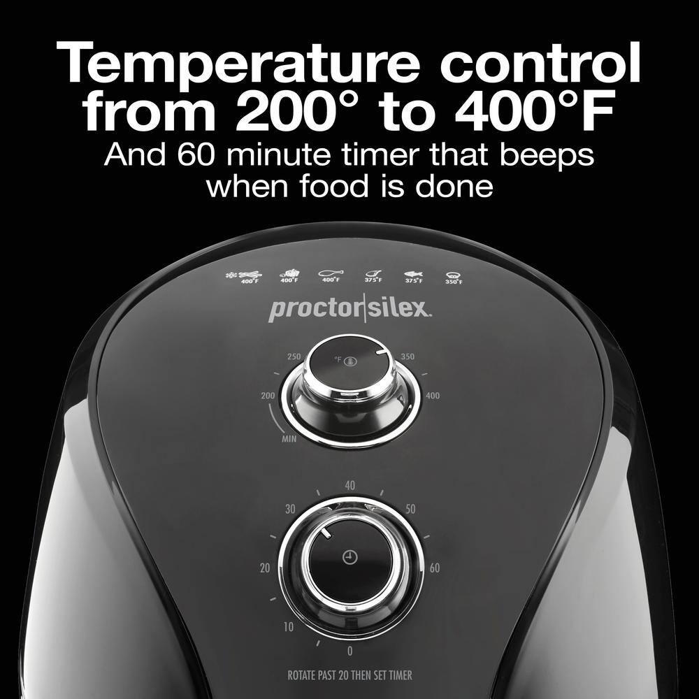 Proctor Silex 52 Qt Black Air Fryer with 60Minute Timer