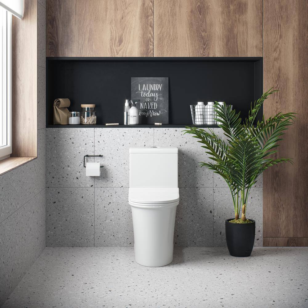 Glacier Bay Watercrest 1-piece 1.11.6 GPF Dual Flush Elongated Toilet in White ''Seat Included'' GBTO204