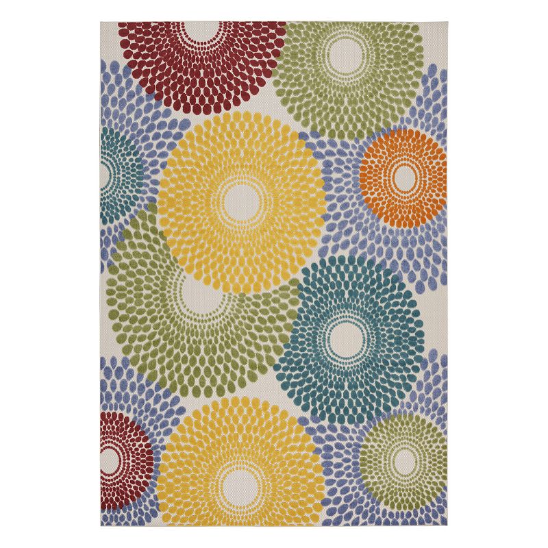 Nourison Aloha Modern Geometric Burst Indoor / Outdoor Rug