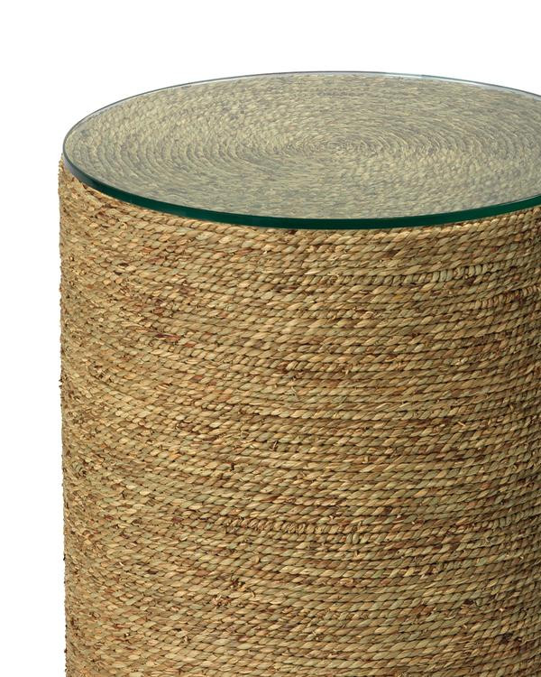 Elegant Minimalist Twisted Sea Grass Rope Coffee Table Natural Coastal Round   Beach Style   Side Tables And End Tables   by My Swanky Home  Houzz