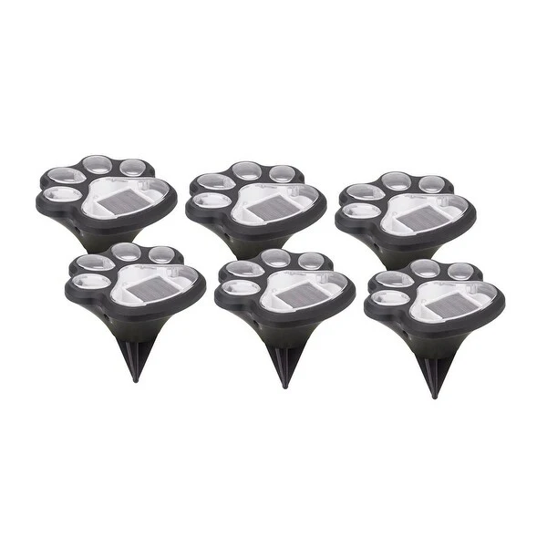 Paw Print Solar Accent Lights - Set of 6