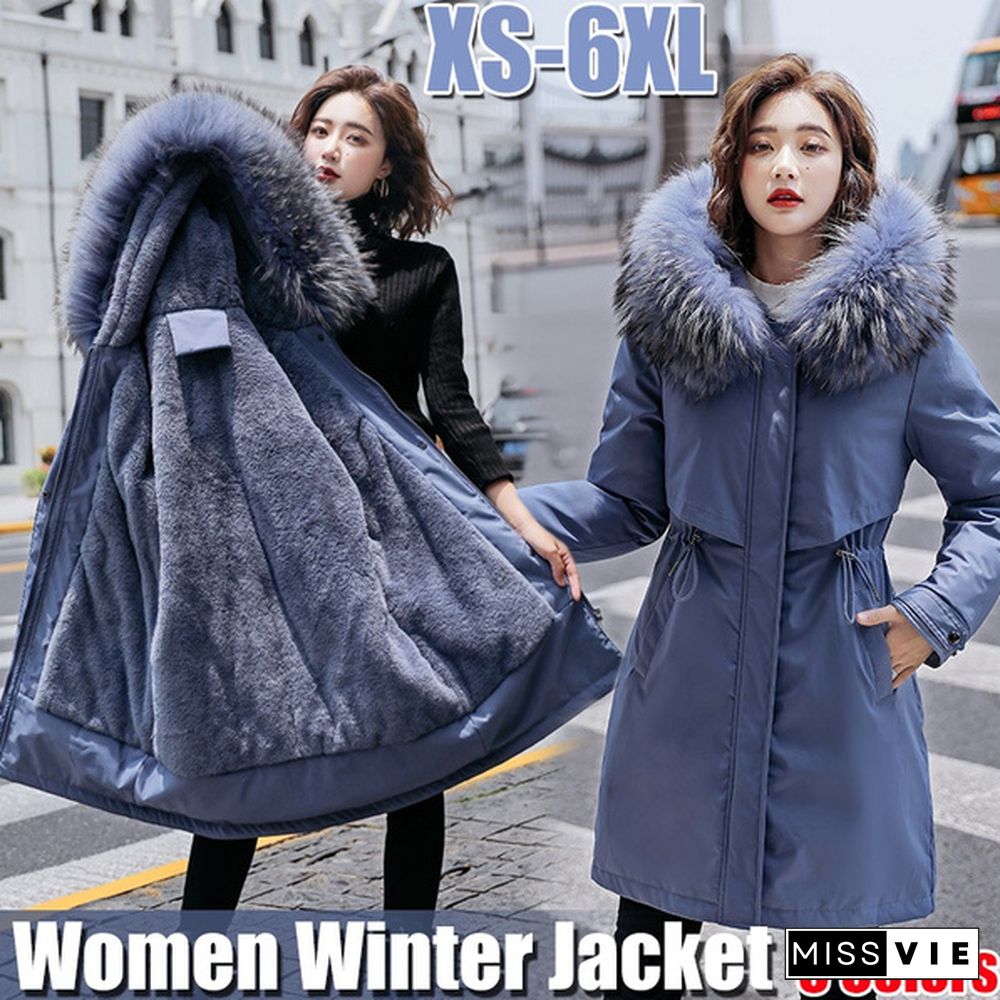 New Fashion Women's Winter Down Coat Clothes Cotton-Padded Thickening Down Casual Winter Coat Long Jacket Down Parka XS-6XL