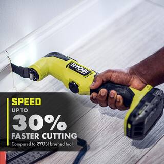 RYOBI ONE+ HP 18V Brushless Cordless Multi-Tool (Tool Only) with 4-Piece Wood Oscillating Multi-Tool Blade Set PBLMT50B-A24401