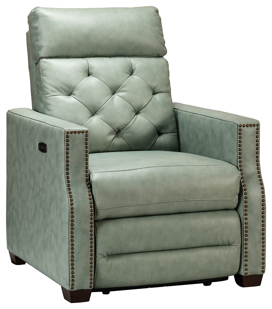 Fernando 31.50 quotW Genuine Leather Power Recliner   Contemporary   Recliner Chairs   by Karat Home  Houzz