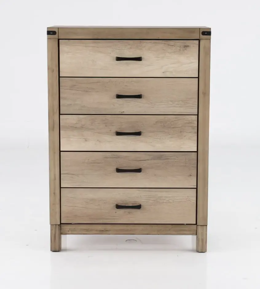 Matteo Rustic Contemporary Antiqued White Chest of Drawers