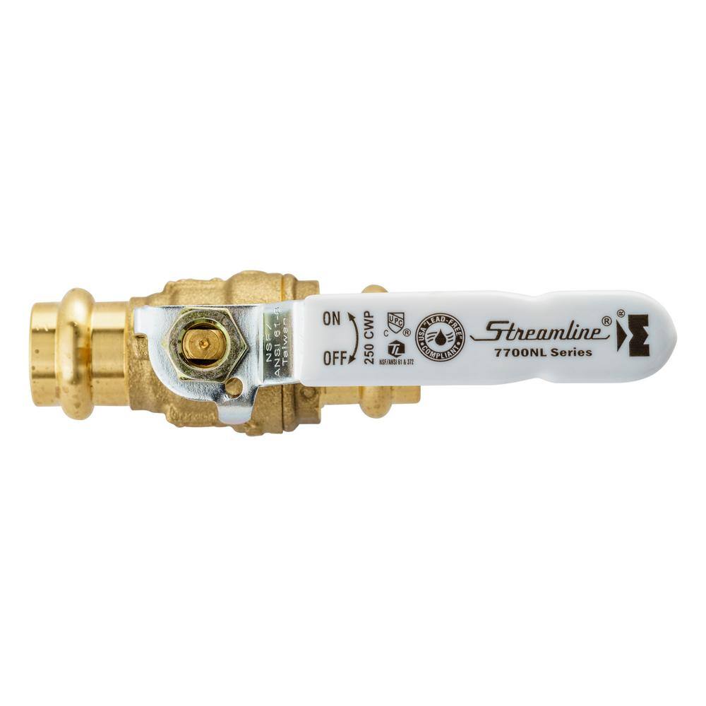 Mueller Streamline 12 in. Brass Press x Press Ball Valve 117-723HPV