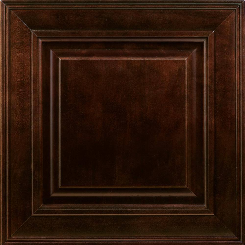 American Woodmark Savannah 14 916-in. W x 14 12-in. D x 34-in. H Cabinet Door Sample in Cherry Java 99770