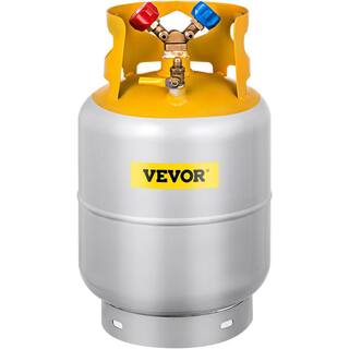 VEVOR Refrigerant Recovery Tank 30 lbs. Capacity Refrigerant Recycling Machine Double Y-Valve Collar LiquidVapor 14 SAE LMHSJ30LBZLJG0001V0