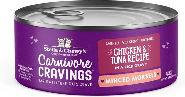 Stella and Chewy's Stella and Chewy's Carnivore Cravings Cage-Free Chicken and Wild-Caught Tuna Flavored Minced Wet Cat Food