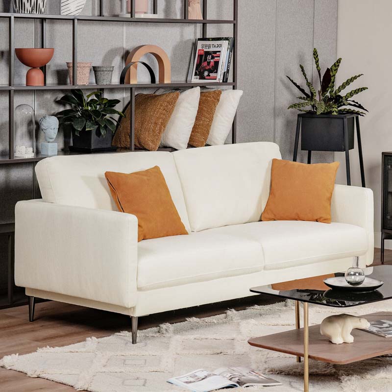 Modern Loveseat CertiPUR-US Certified 2-Seat Sofa Couch with Comfy Backrest Cushion & Solid Metal Legs