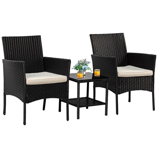 Rhine Modern 3Piece Rattan Outdoor Conversation Chair and Table Set by Furniture of America