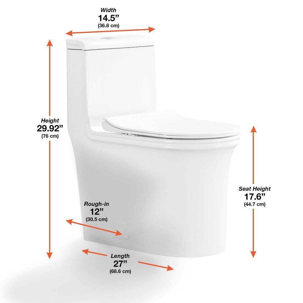 Glacier Bay Watercrest 1-piece 1.11.6 GPF Dual Flush Elongated Toilet in White ''Seat Included'' GBTO204