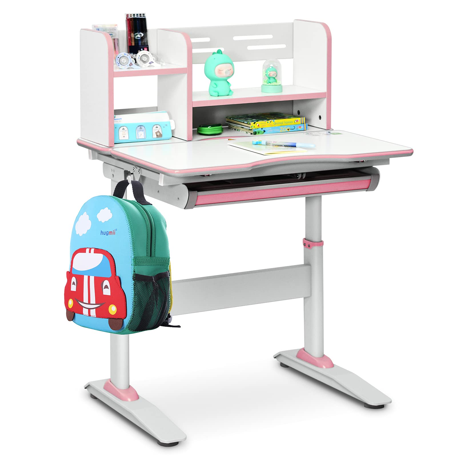 Costzon Kids Desk, Height Adjustable Children Study Desk w/Tilt Desktop