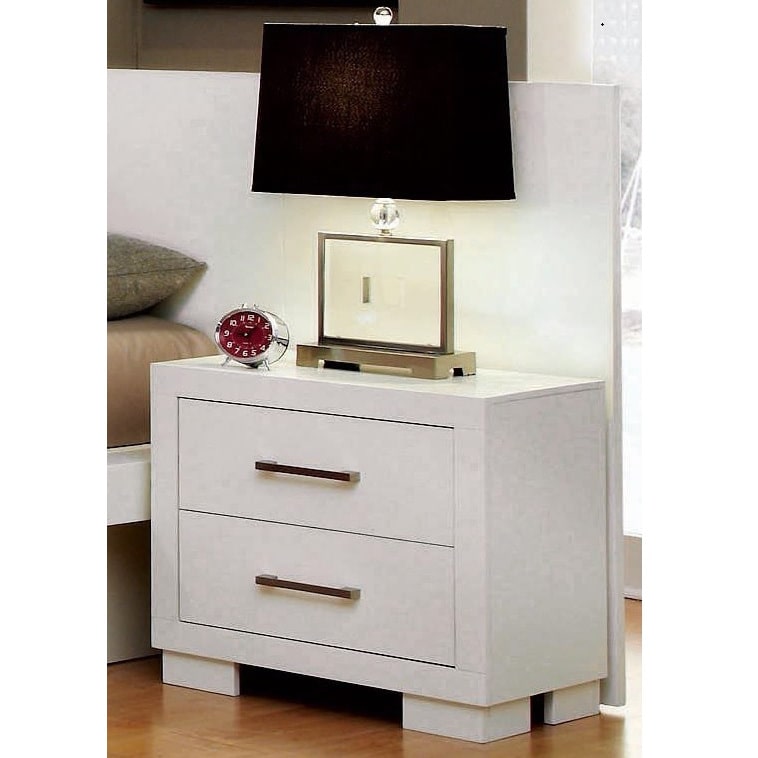 Jessica Contemporary White Nightstand