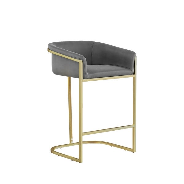 Modern Bar Stools Dining Chairs with Gold Frame， Set of 4