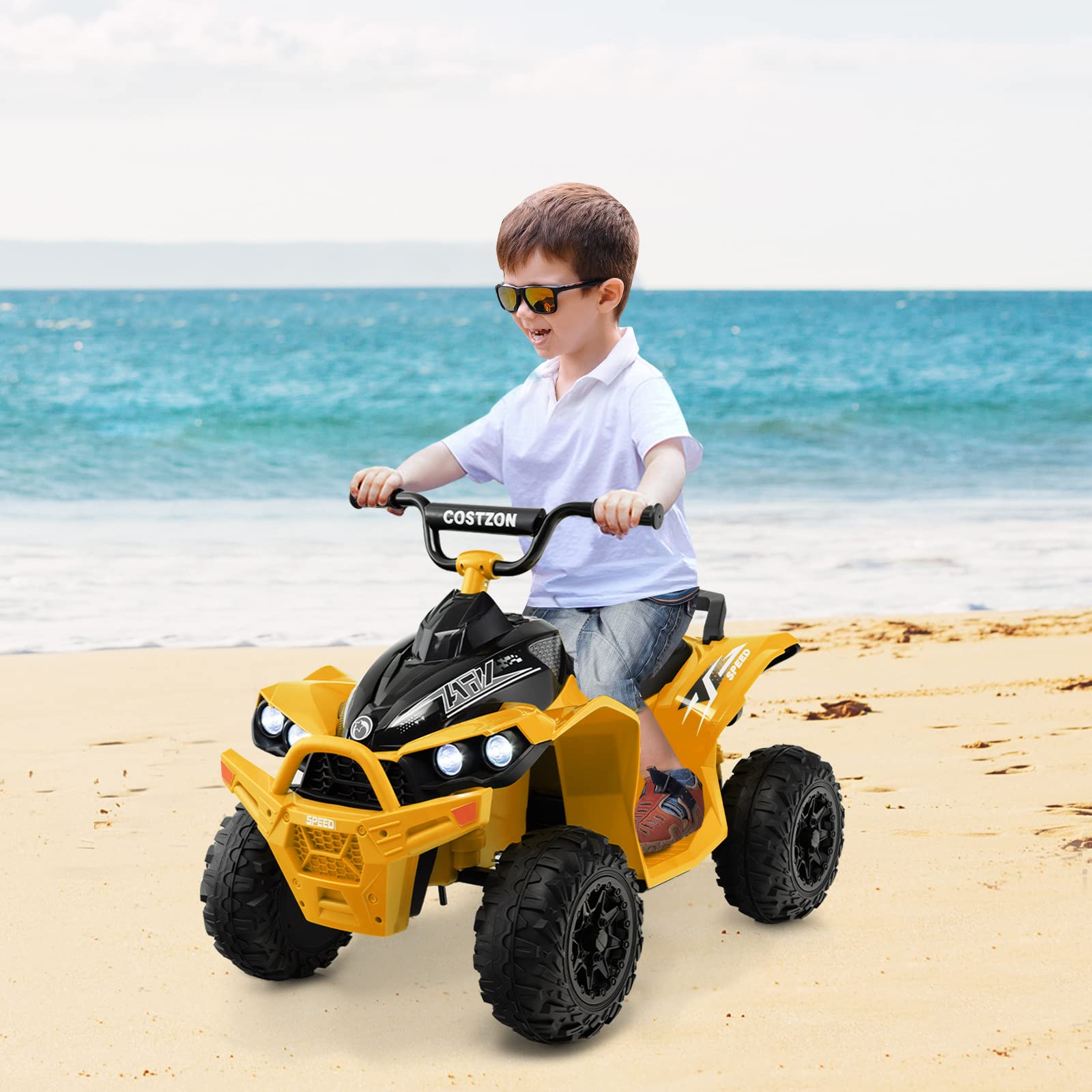 Costzon Kids ATV, 12V Battery Powered Electric Vehicle, Ride on 4 Wheeler Quad