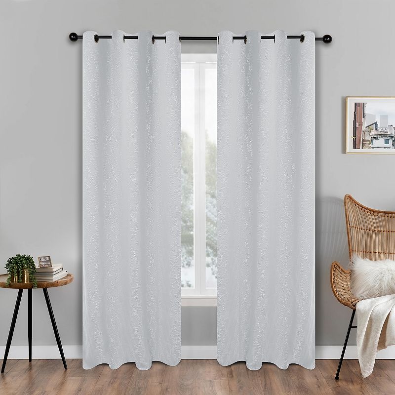 SUPERIOR Zuri Blackout Grommet Top Set of 2 Window Curtain Panels