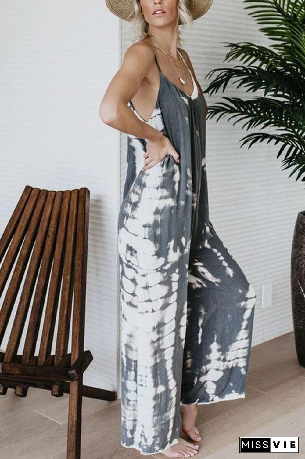 Tie Dye Wide Leg Jumpsuit