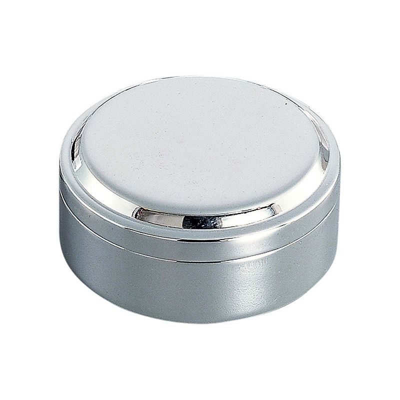 3.5 Silver Round Lift Top Jewelry Box