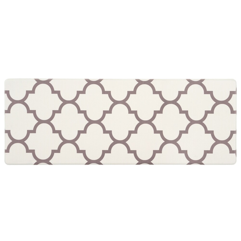 World Rug Gallery Contemporary Modern Moroccan Trellis Anti Fatigue Standing Mat