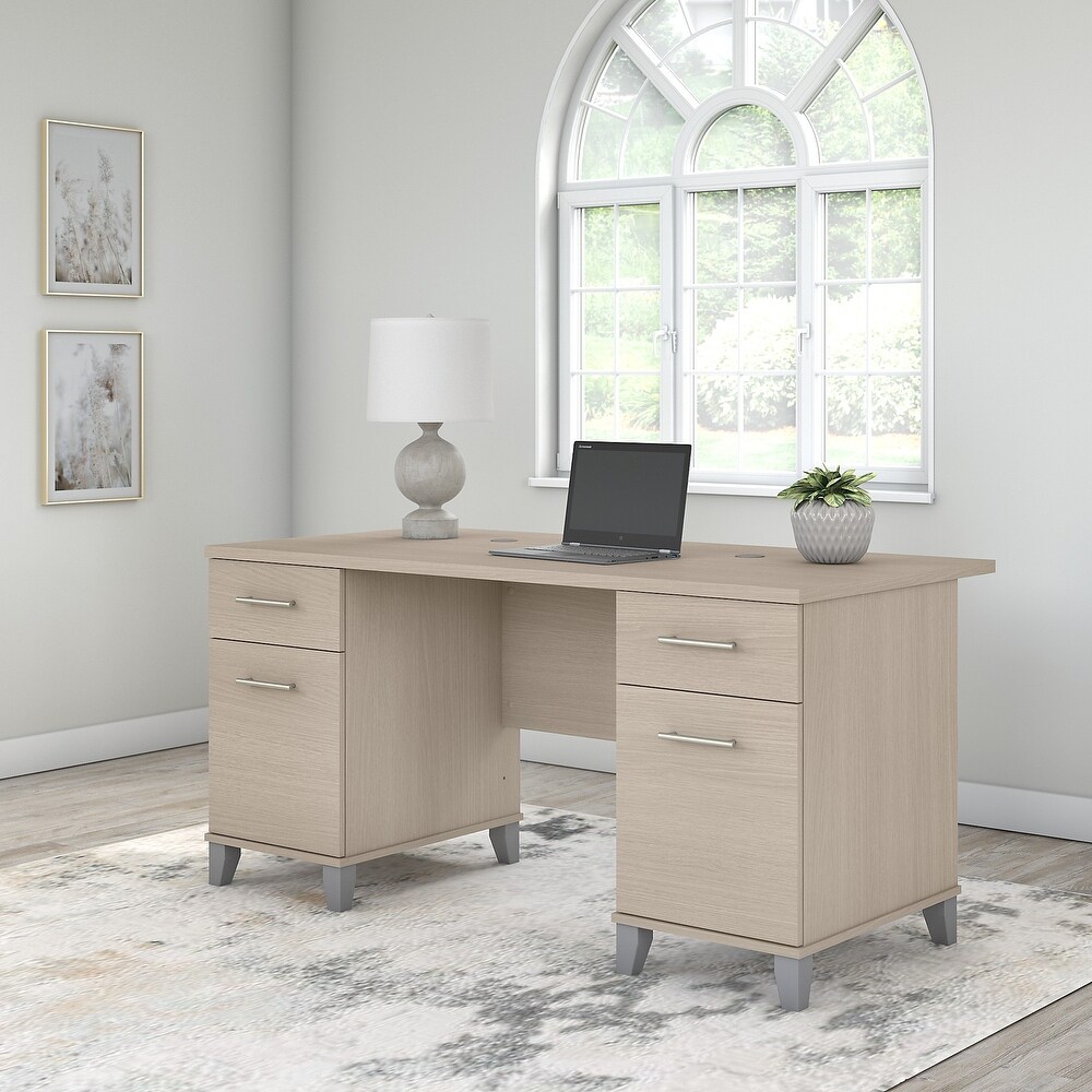 Bush Furniture Somerset 60W Office Desk in Ash Gray