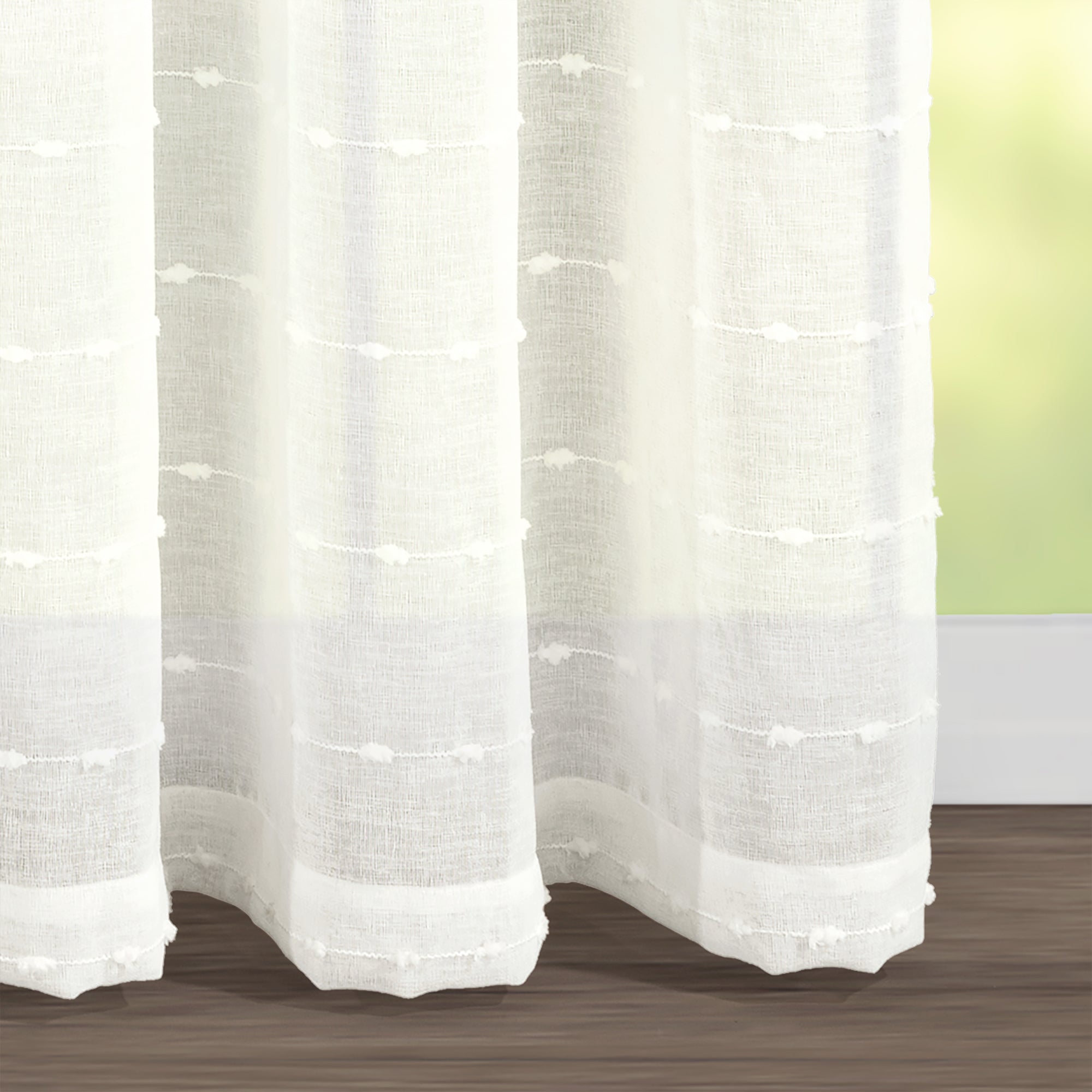 Farmhouse Textured Grommet Sheer Ultra Wide Window Curtain Panel