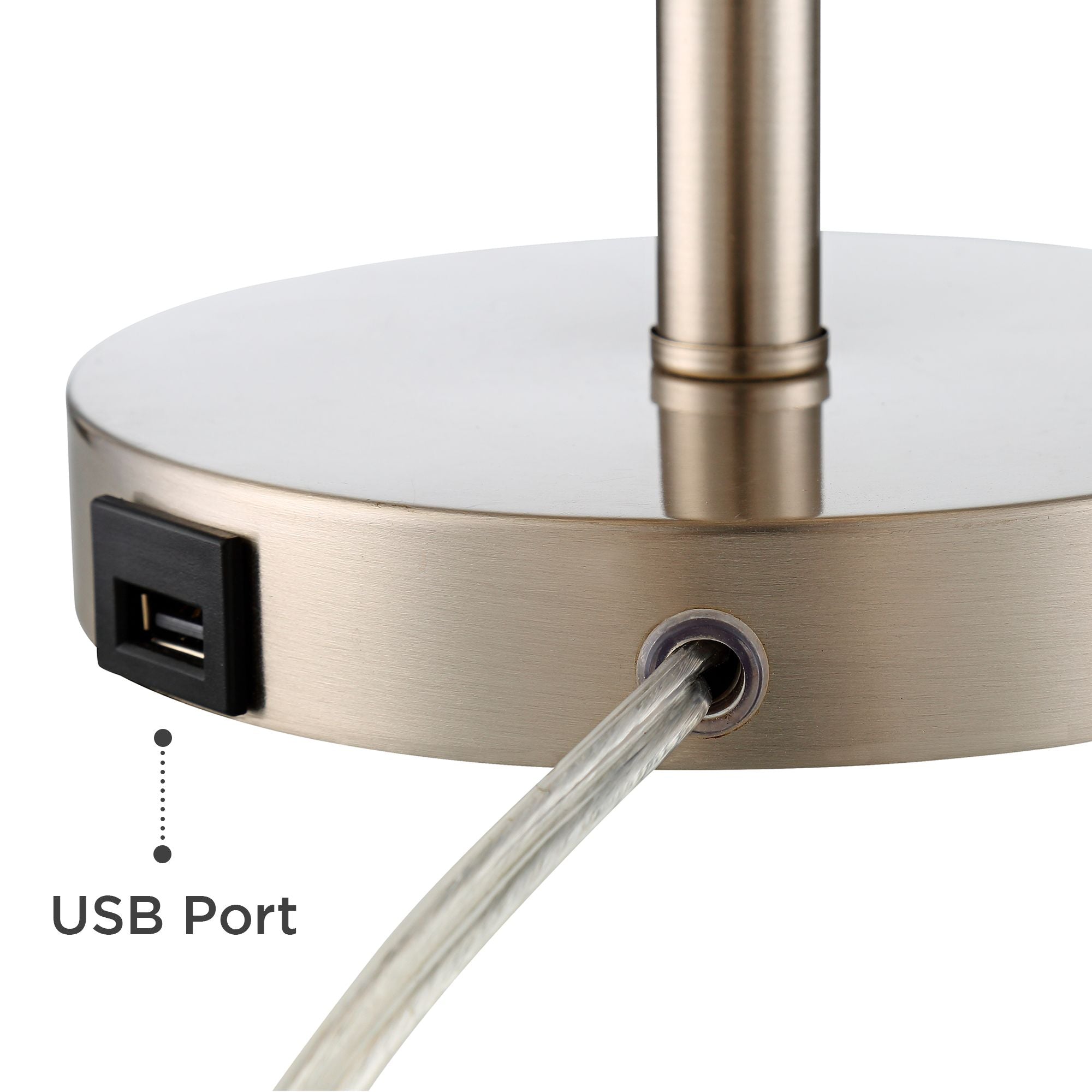 360 Lighting Modern Accent Table Lamp with Hotel Style USB and AC Power Outlet in Base 20