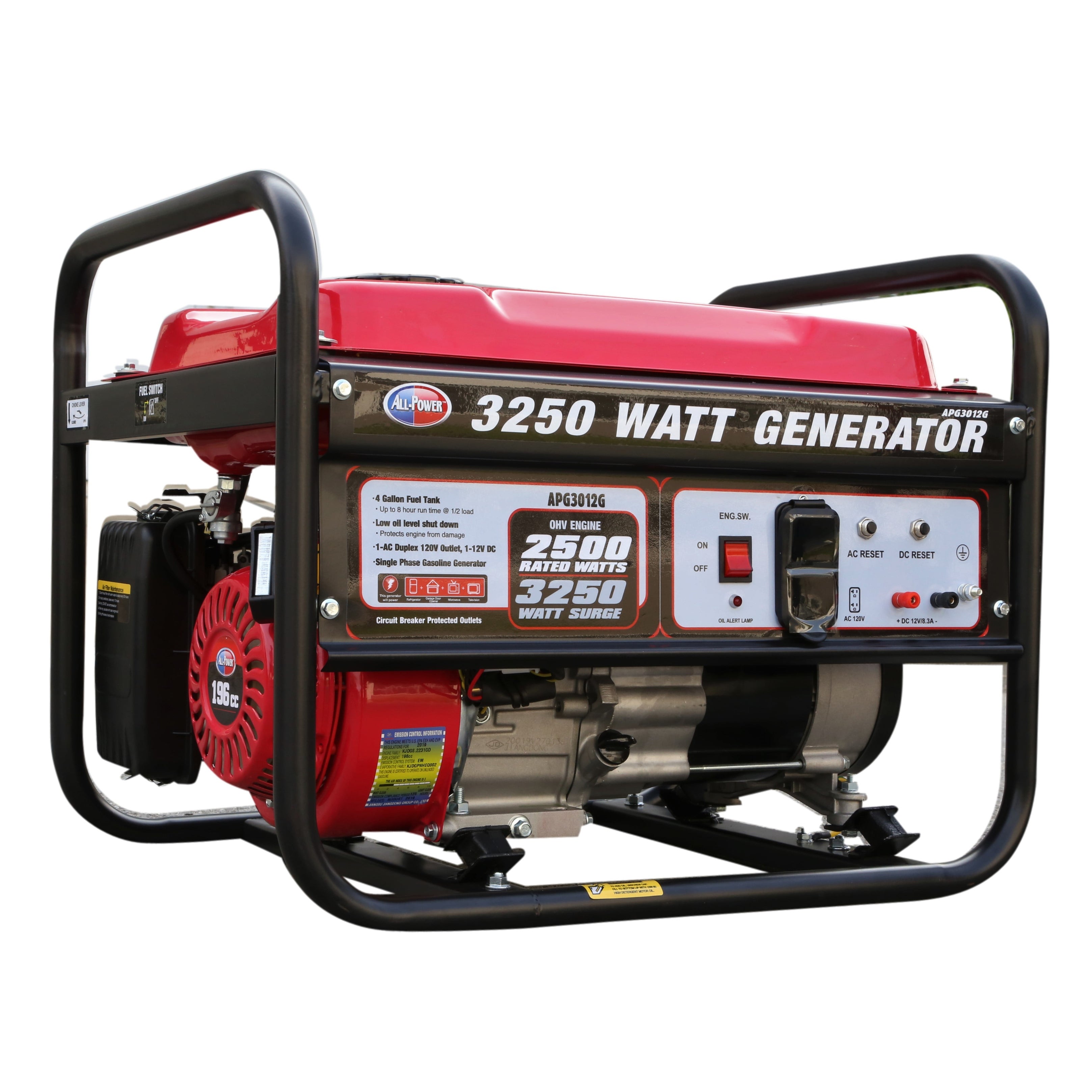 3250 Watt Portable Generator APG3012G， 3250W Gas Powered Generator for Home Power Backup